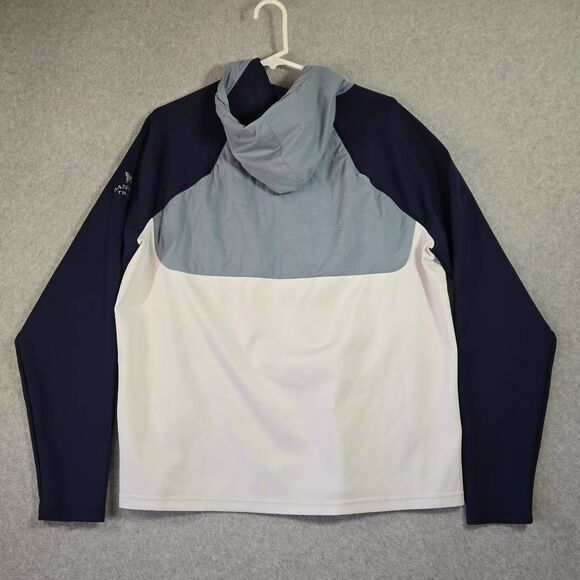 Peter Millar Hyperlight Weld Hybrid Zip Hoodie Stretch Golf Men’s Large Blue Whi - Picture 5 of 12